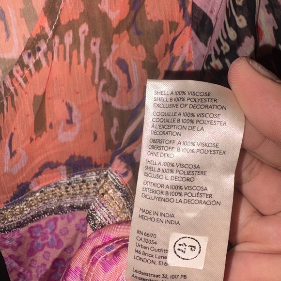 Free People Walk That Walk Print Corset Long Sleeve Cropped Mixed Print size M - Picture 8 of 8